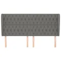 Tête de lit avec oreilles Gris foncé 203x23x118/128 cm Tissu