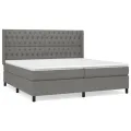 cadre de lit avec matelas Gris foncé 200x200cm Tissu