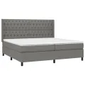 cadre de lit avec matelas Gris foncé 200x200cm Tissu