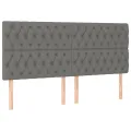 cadre de lit avec matelas Gris foncé 200x200cm Tissu