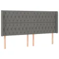 cadre de lit matelas LED Gris foncé 200x200 cm Tissu