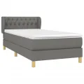 cadre de lit et matelas Gris foncé 90x190 cm Tissu