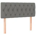 cadre de lit et matelas Gris foncé 90x190 cm Tissu