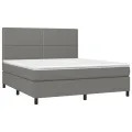 cadre de lit avec matelas Gris foncé 180x200cm Tissu