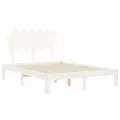 Cadre de lit avec tête de lit blanc 120x200 cm bois massif