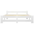 Cadre de lit Blanc Bois de pin massif 140x200 cm