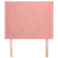 Tête de lit avec oreilles Rose 103x16x118/128 cm Velours