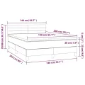 cadre de lit avec matelas LED Gris foncé 140x200 cm