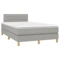 cadre de lit avec matelas Gris clair 120x200cm Tissu