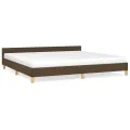 Cadre de lit avec tête de lit Marron foncé 200x200 cm Tissu