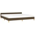 Cadre de lit avec tête de lit Marron foncé 200x200 cm Tissu