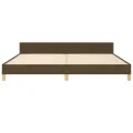 Cadre de lit avec tête de lit Marron foncé 200x200 cm Tissu