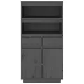 Buffet haut Gris 60x40x116,5 cm Bois massif de pin