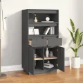 Buffet haut Gris 60x40x116,5 cm Bois massif de pin