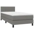 cadre de lit et matelas et LED Gris foncé 100x200 cm