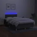 cadre de lit et matelas et LED Gris foncé 120x200 cm