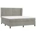 cadre de lit et matelas Gris clair 180x200cm Velours