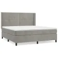 cadre de lit et matelas Gris clair 180x200cm Velours