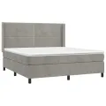 cadre de lit et matelas Gris clair 180x200cm Velours