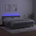 cadre de lit avec matelas LED Gris clair 180x200 cm