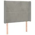 cadre de lit matelas LED Gris clair 90x200cm Velours