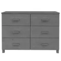 Buffet HAMAR Gris foncé 113x40x80 cm Bois massif de pin
