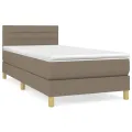 cadre de lit avec matelas Taupe 90x200 cm Tissu