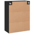 Armoires murales 2 pcs noir bois d'ingénierie