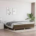 cadre de lit Marron foncé 200x200 cm Tissu