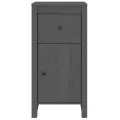Buffets 2 pcs Gris 40x35x80 cm Bois massif de pin