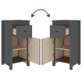 Buffets 2 pcs Gris 40x35x80 cm Bois massif de pin