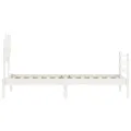 Cadre de lit avec tête de lit blanc simple bois massif