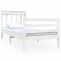 Cadre de lit Blanc Bois massif 90x190 cm Simple