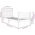 Cadre de lit Blanc Bois massif 90x190 cm Simple