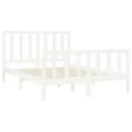 Cadre de lit Blanc Bois de pin massif 140x200 cm