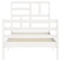 Cadre de lit avec tête de lit blanc simple bois massif