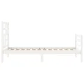 Cadre de lit avec tête de lit blanc simple bois massif