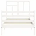 Cadre de lit avec tête de lit blanc simple bois massif