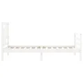 Cadre de lit avec tête de lit blanc simple bois massif