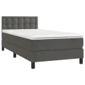 cadre de lit avec matelas et LED Gris foncé 80x200cm