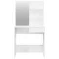 Coiffeuse avec miroir Blanc 74,5x40x141 cm