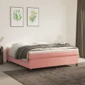 cadre de lit avec matelas Rose 160x200 cm Velours