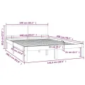 Cadre de lit Bois de pin massif 140x200 cm