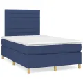 cadre de lit avec matelas Bleu 120x200 cm Tissu