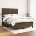 cadre de lit avec matelas Marron foncé 140x200 cm