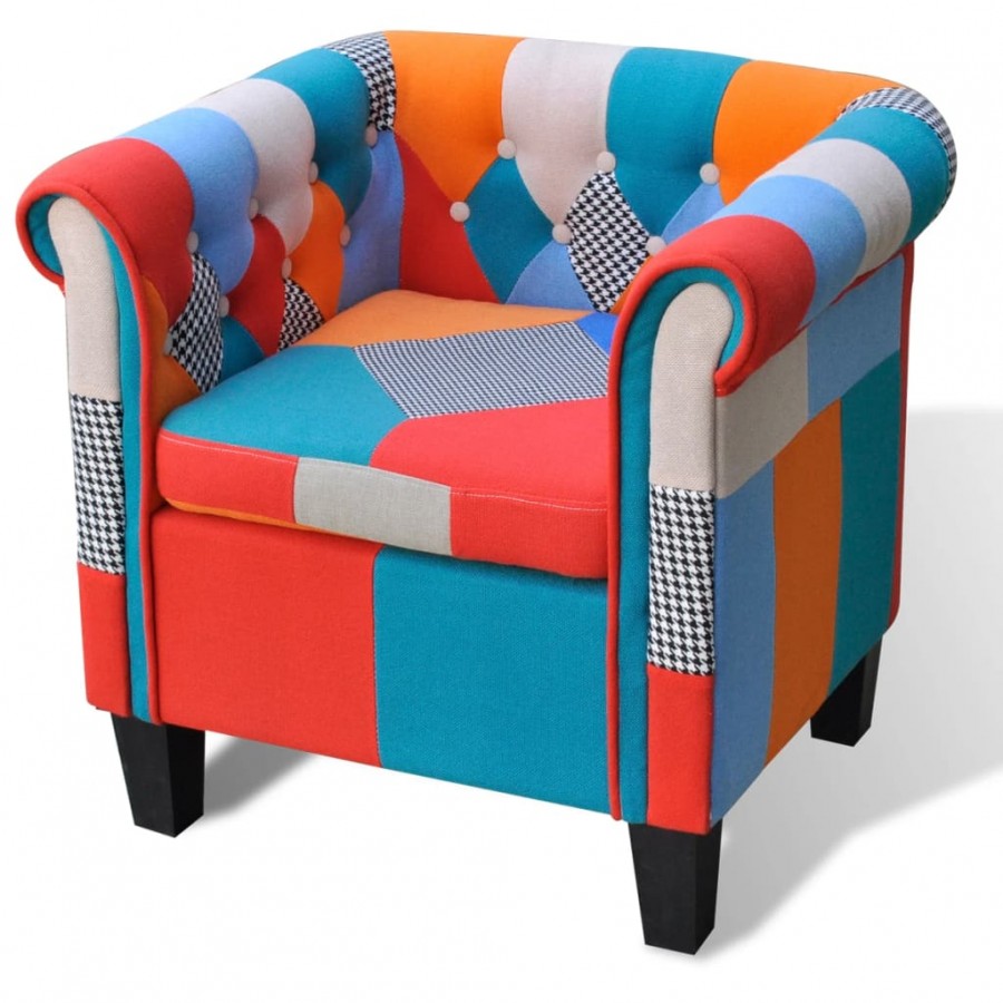 Fauteuil avec design de patchwork Tissu