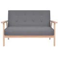 Canapé à 2 places Tissu Gris foncé