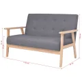 Canapé à 2 places Tissu Gris foncé