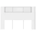Armoire de tête de lit Blanc brillant 160x18,5x104,5 cm