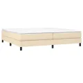 cadre de lit Crème 200x200 cm Tissu